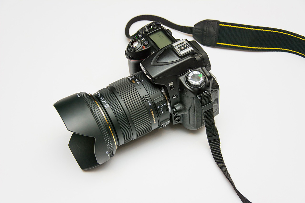 A photo of a camera against a white background.