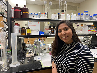  Amber Lopez in her lab.